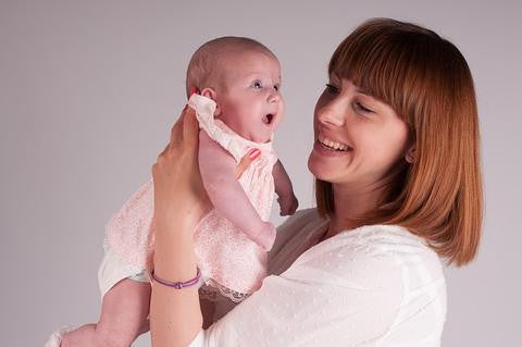 mommy and little baby