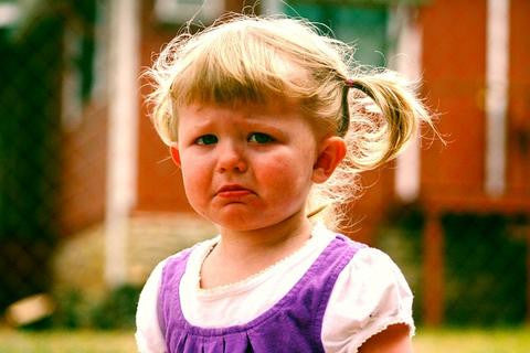 toddler cries