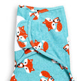 Load image into Gallery viewer, Sleeping Baby Zippy Swaddle safe sleep cotton swaddle Friendly Fox