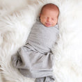 Load image into Gallery viewer, Sleeping Baby Zippy Swaddle safe sleep cotton swaddle Classic Heather