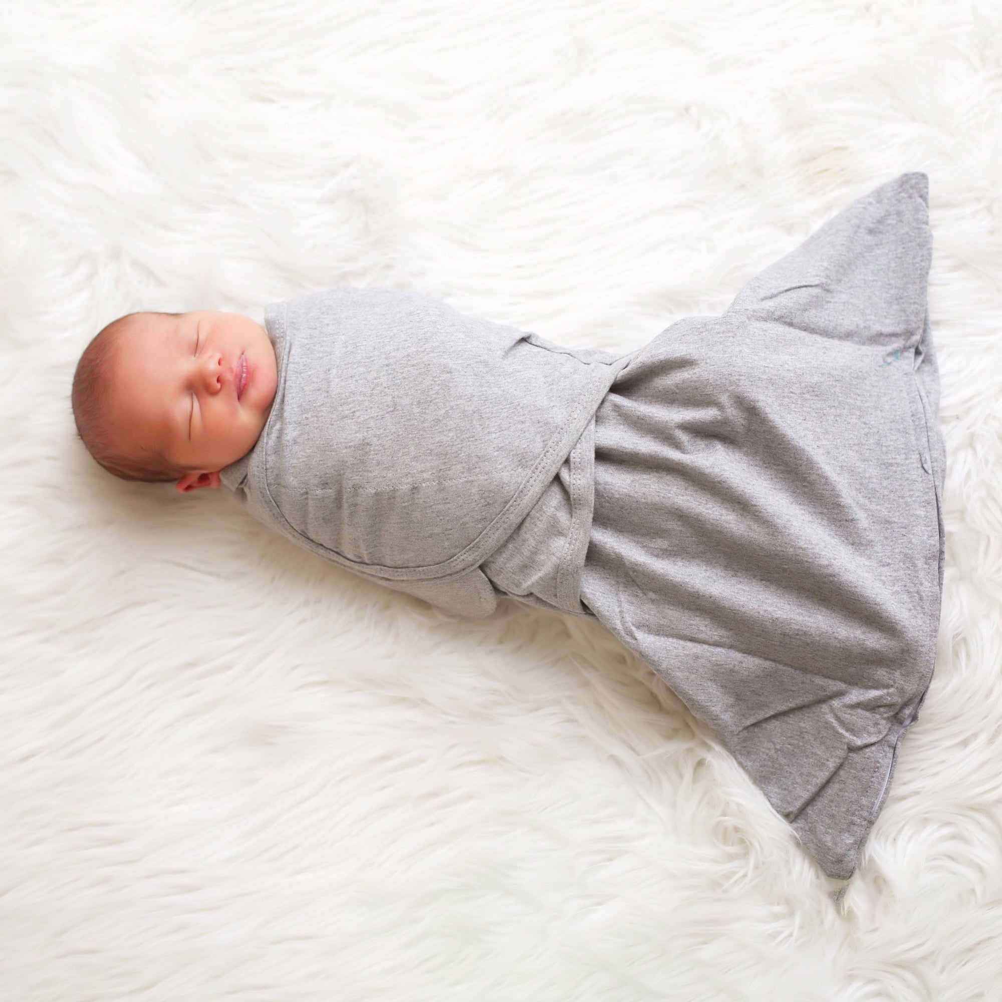 Sleeping Baby Zippy Swaddle safe sleep cotton swaddle Classic Heather