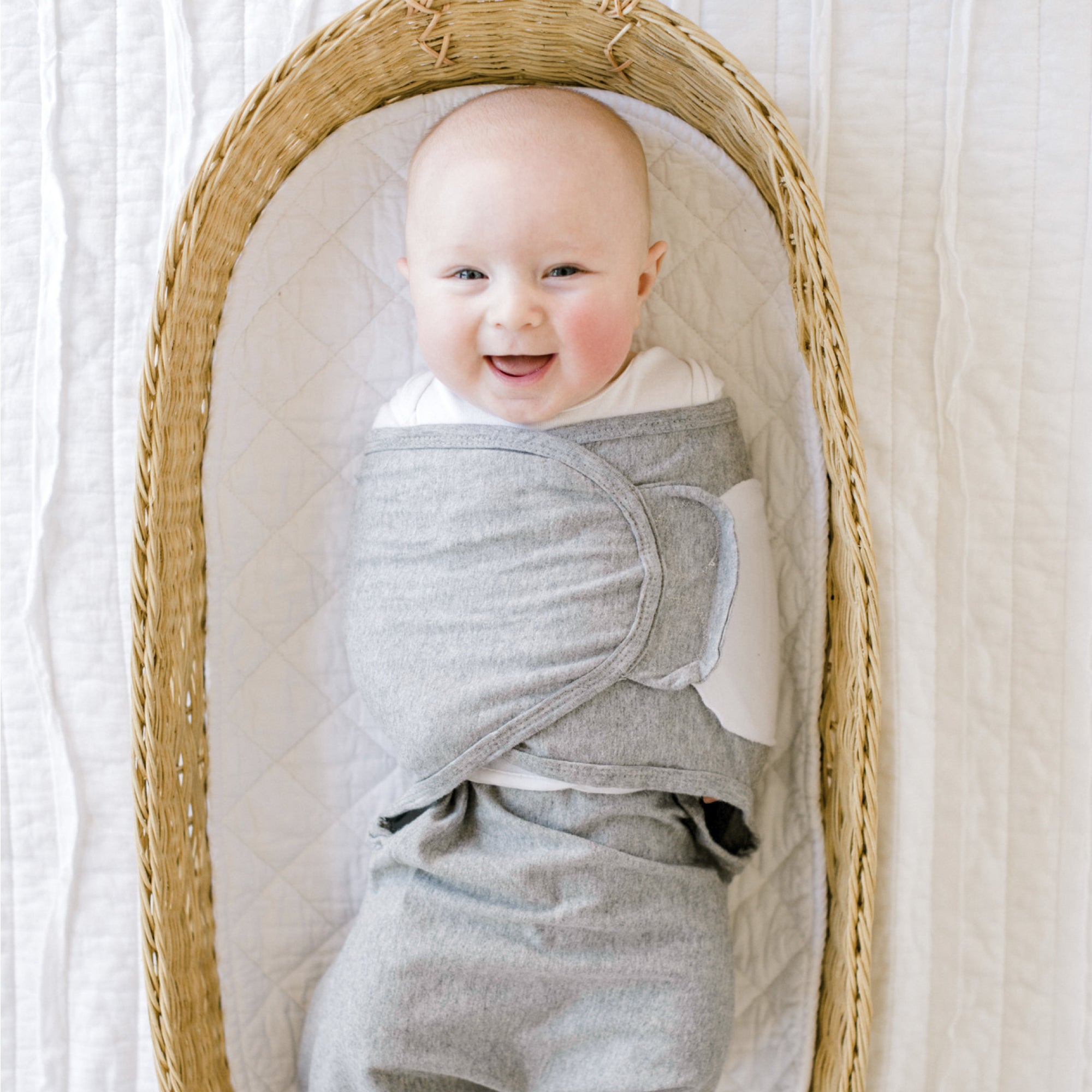 Sleeping Baby Zippy Swaddle safe sleep cotton swaddle Classic Heather