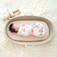 Load image into Gallery viewer, Sleeping Baby Zippy Swaddle safe sleep cotton swaddle Pink Poppy