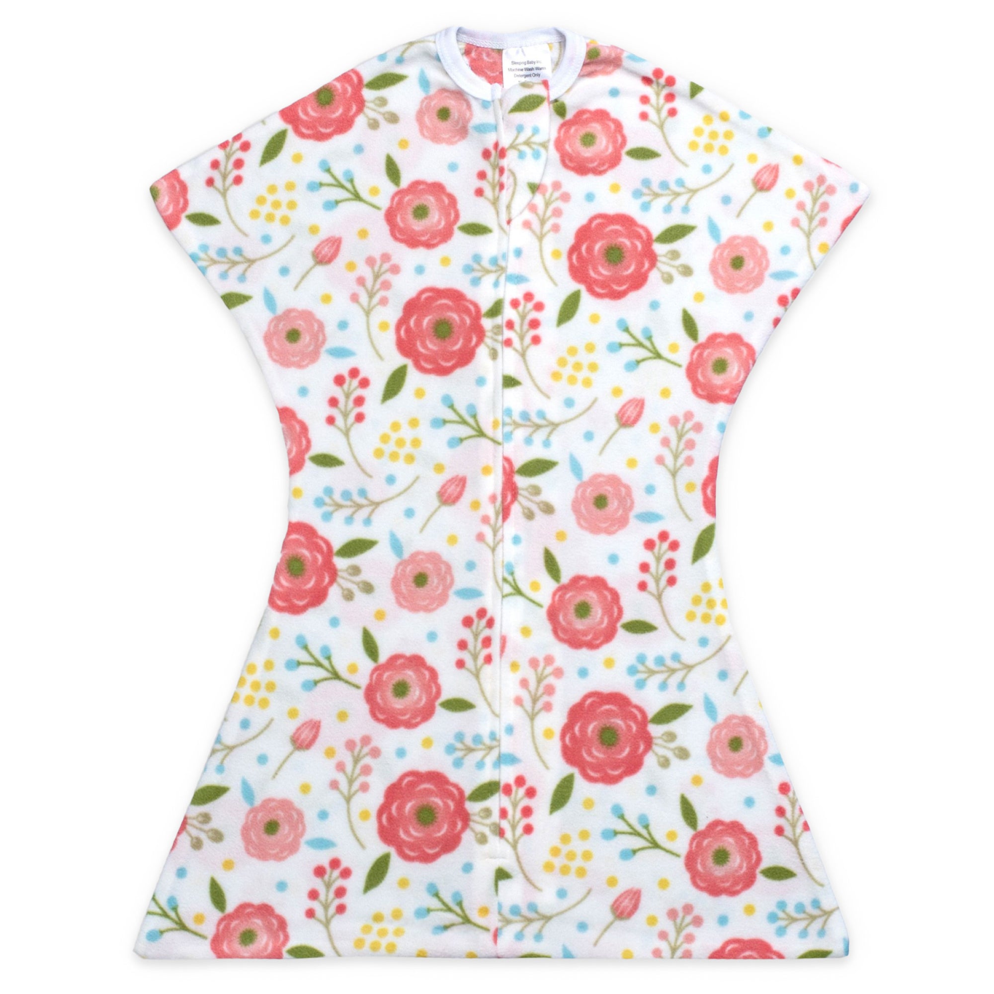 スリーピングベイビー　濃いめピンクフラワー Sleeping Baby Pink Poppy Zipadee-Zip Swaddle Transition - Fleece