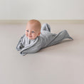 Load image into Gallery viewer, #Baby wearing Heather Grey Zipadee-Zip swaddle transition2
