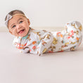 Load image into Gallery viewer, Baby wearing Woodlands animal print Zipadee-Zip