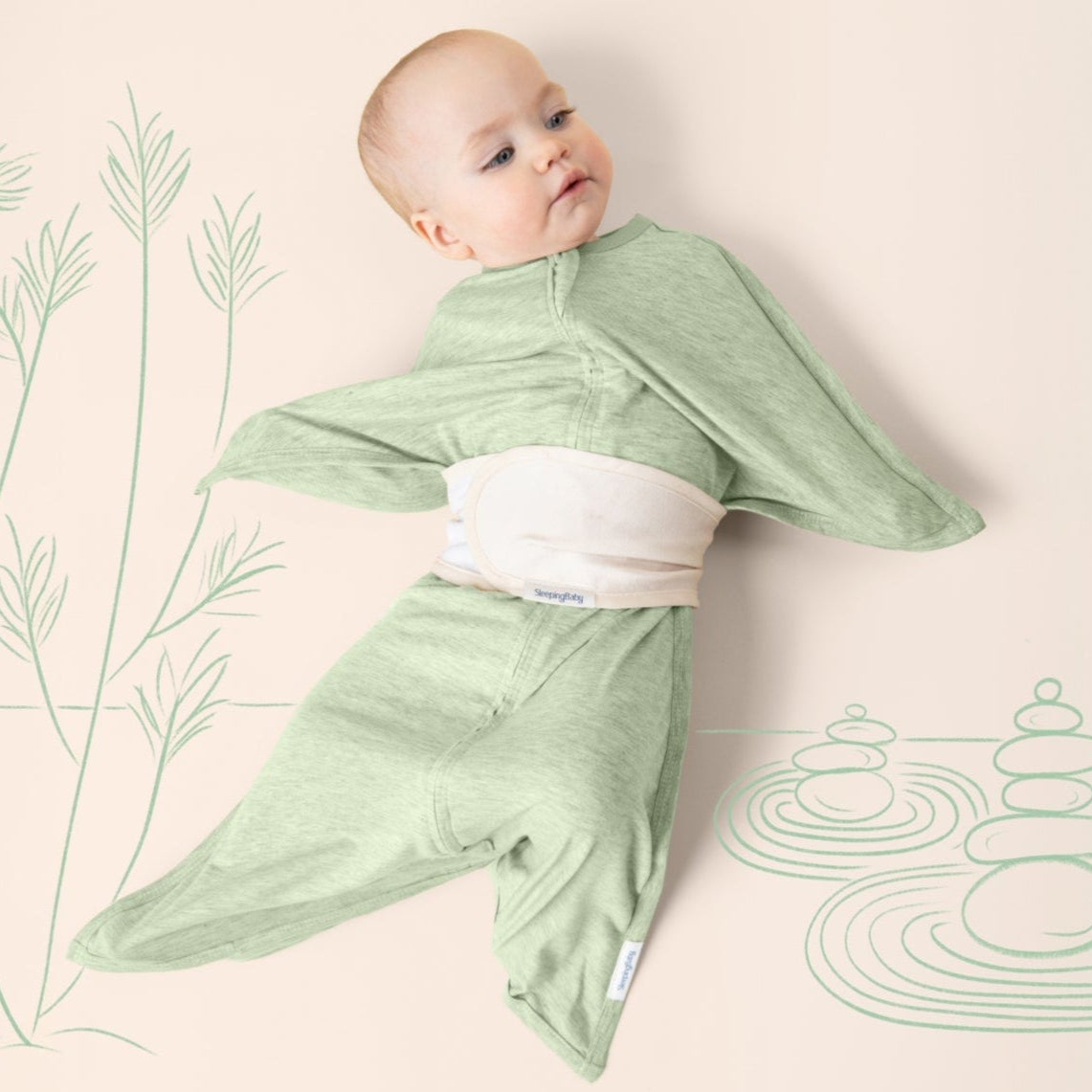 Zen Garden Green Heather Zipadee-Zip Swaddle Transition (Bundle of 2)