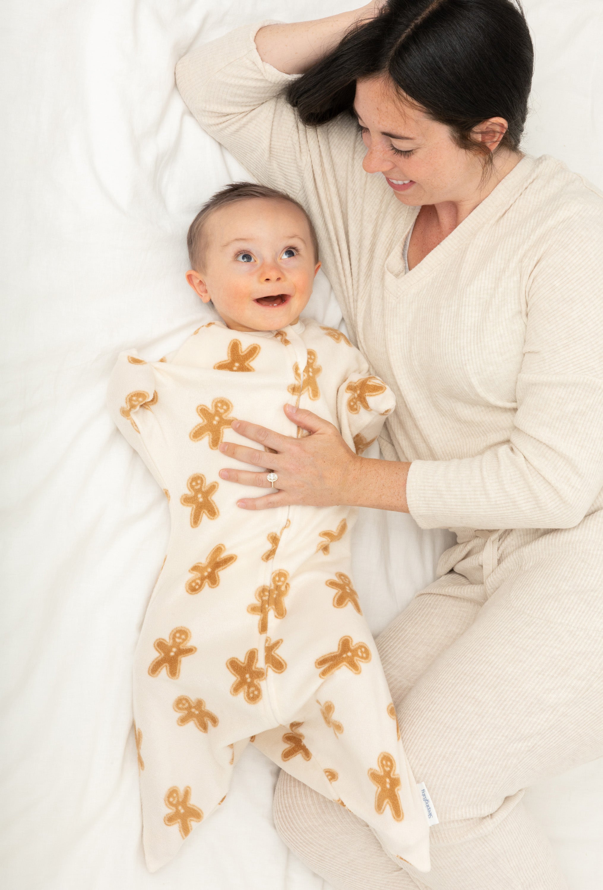 Sleeping Baby Gingerbread Zipadee-Zip Swaddle Transition - Fleece
