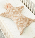 Load image into Gallery viewer, Baby in beige Snowflakes fleece Zipadee-Zip in crib