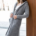 Load image into Gallery viewer, Little Giraffe Dolce™ Ultra-Soft Cream Hooded Robe - Charcoal - Blooming Baby