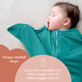 Load image into Gallery viewer, Classic Teal Zipadee-Zip Swaddle Transition - Sleeping Baby