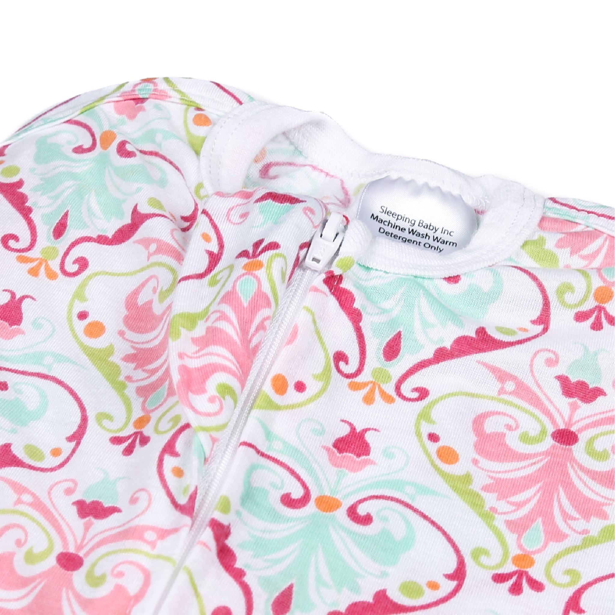 Sleeping Baby Zipadee Zip Swaddle Transition Baby Sleepsuit Pink Floral Lightweight