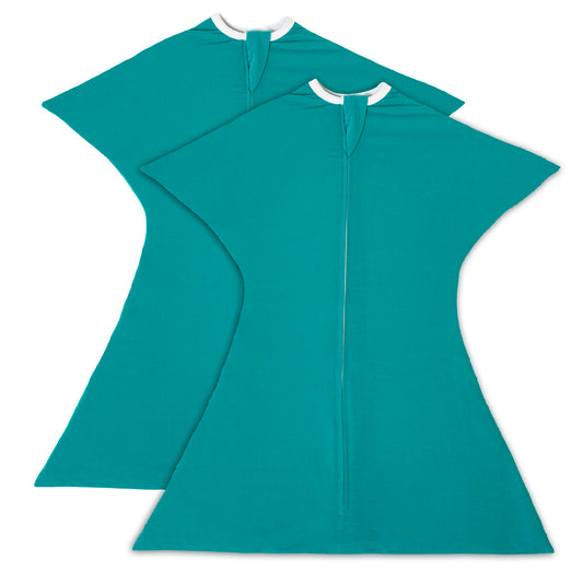 Sleeping Baby Zipadee Zip Swaddle Transition Baby Sleepsuit Classic Teal Bundle