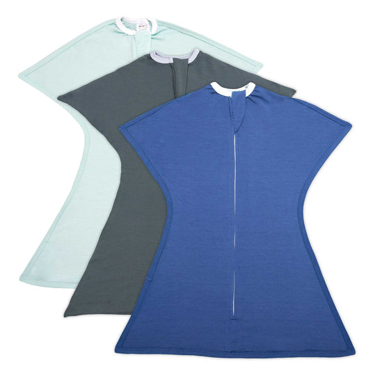 Sleeping Baby Zipadee Zip Swaddle Transition Baby Sleepsuit Solid Boy Bundle