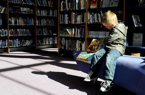 kids in a library