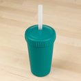 Load image into Gallery viewer, 10 oz Straw Cup with No Pull-Out Silicone Straw USA Made from Recycled Materials
