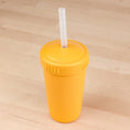 Load image into Gallery viewer, 10 oz Straw Cup with No Pull-Out Silicone Straw USA Made from Recycled Materials
