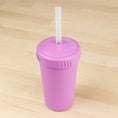 Load image into Gallery viewer, 10 oz Straw Cup with No Pull-Out Silicone Straw USA Made from Recycled Materials
