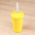 Load image into Gallery viewer, 10 oz Straw Cup with No Pull-Out Silicone Straw USA Made from Recycled Materials

