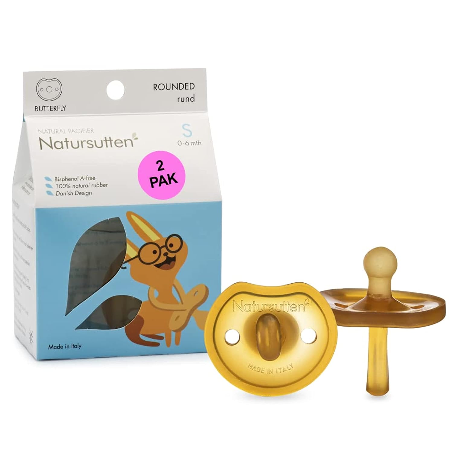 Natursutten Butterfly Shield Pacifier - Round Nipple - Blooming Baby