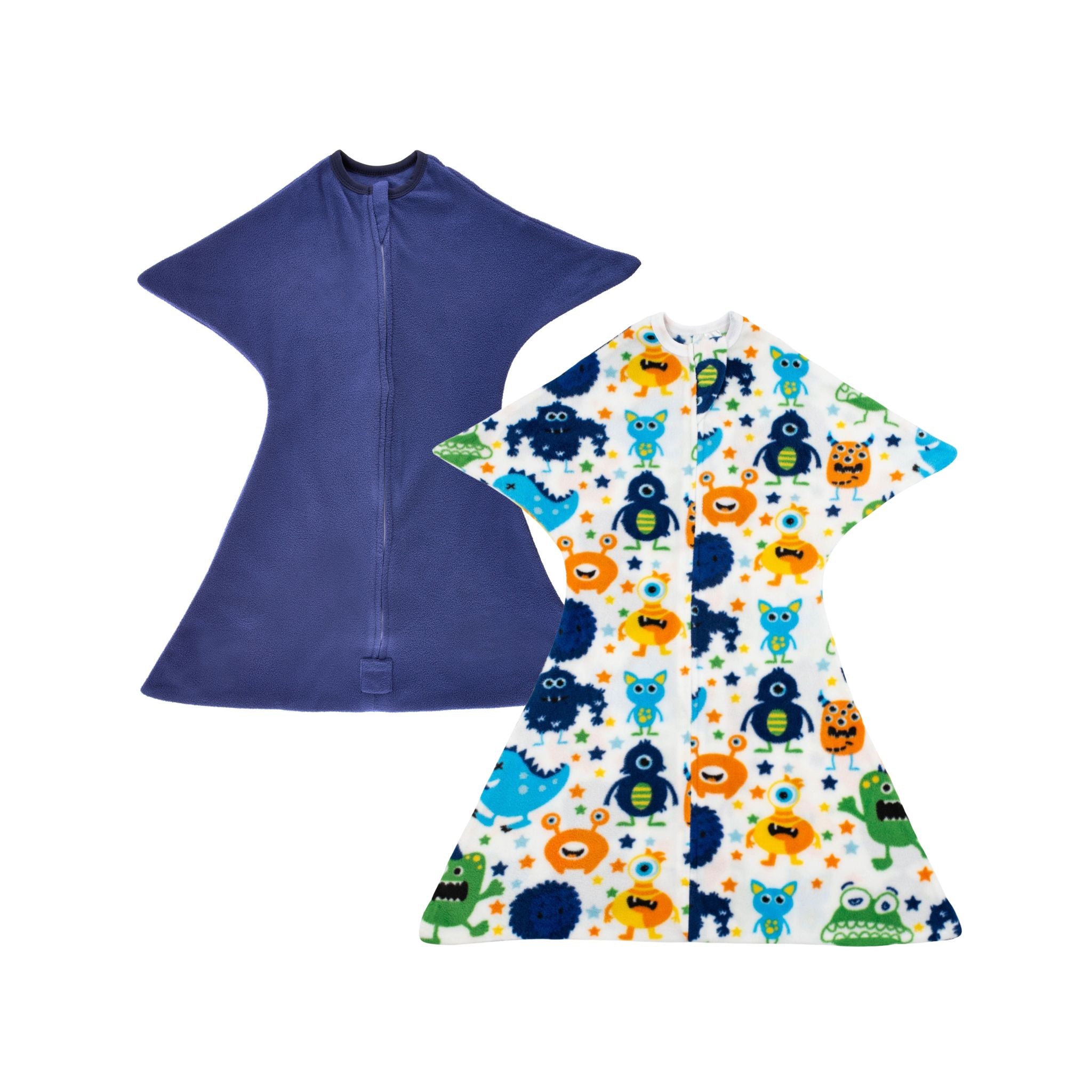 Navy & Monster Madness Fleece Zipadee-Zip - Bundle of 2
