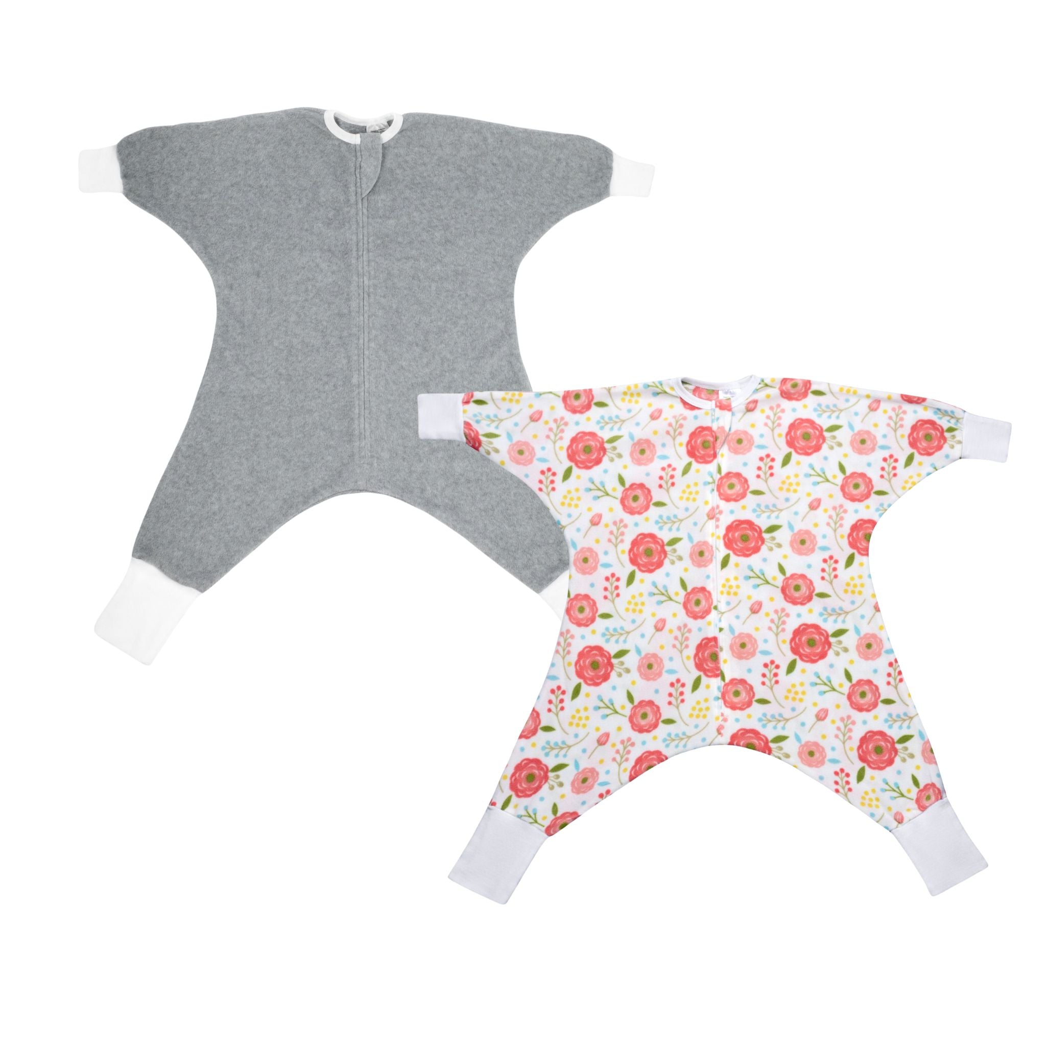 Heather Grey & Pink Poppy Fleece Flying Squirrel - Bundle of 2