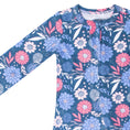 Load image into Gallery viewer, Navy Flower One-Piece Pajama
