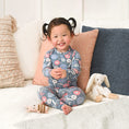 Load image into Gallery viewer, Navy Flower Two-Piece Pajama Set
