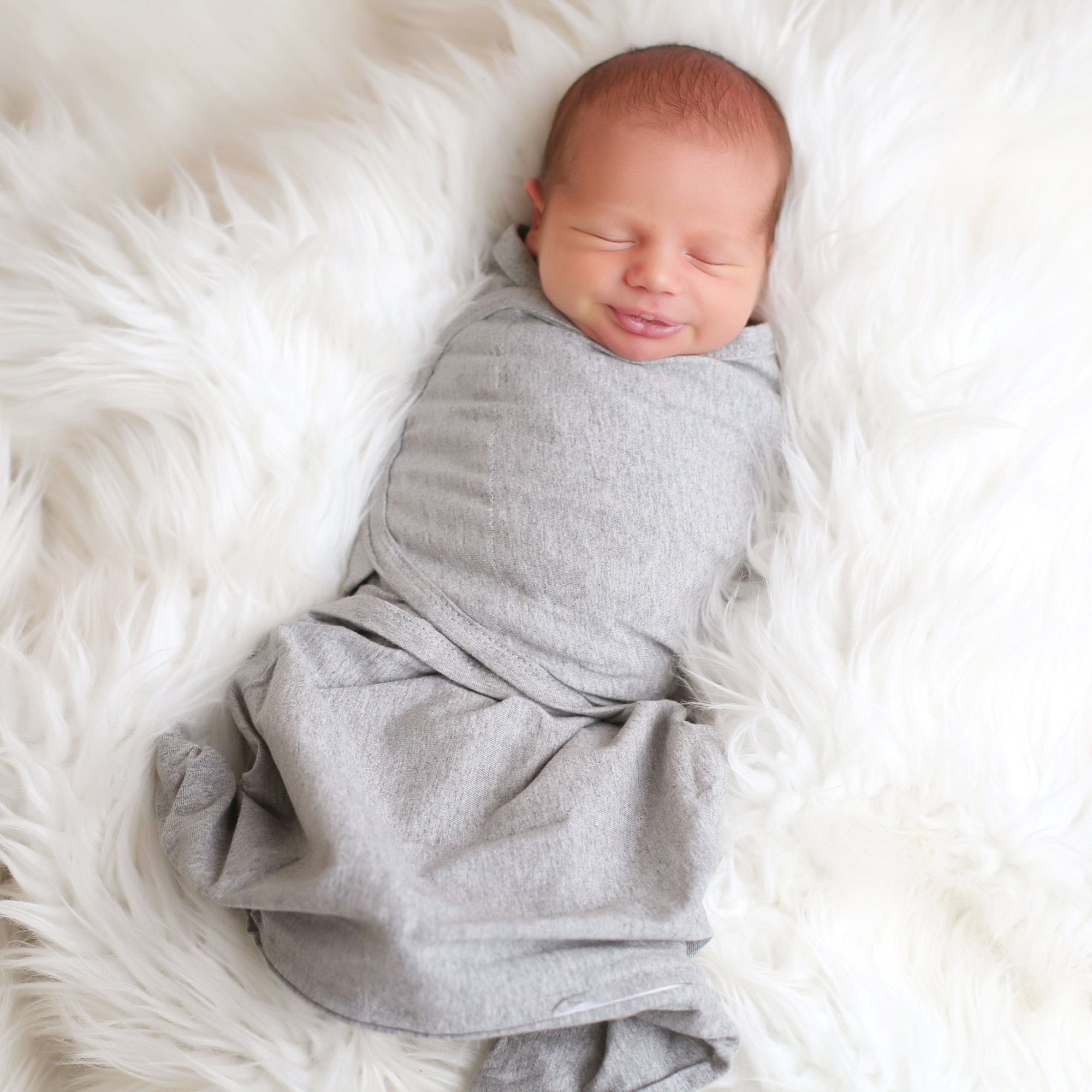 Sleeping Baby Zippy Swaddle safe sleep cotton swaddle Classic Heather