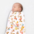 Load image into Gallery viewer, Sleeping Baby Zippy Swaddle safe sleep cotton swaddle Woodlands
