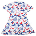 Load image into Gallery viewer, Baby sleep sack with nautical pattern on a white background
