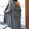 Load image into Gallery viewer, Little Giraffe Dolce™ Ultra-Soft Cream Hooded Robe - Charcoal - Blooming Baby

