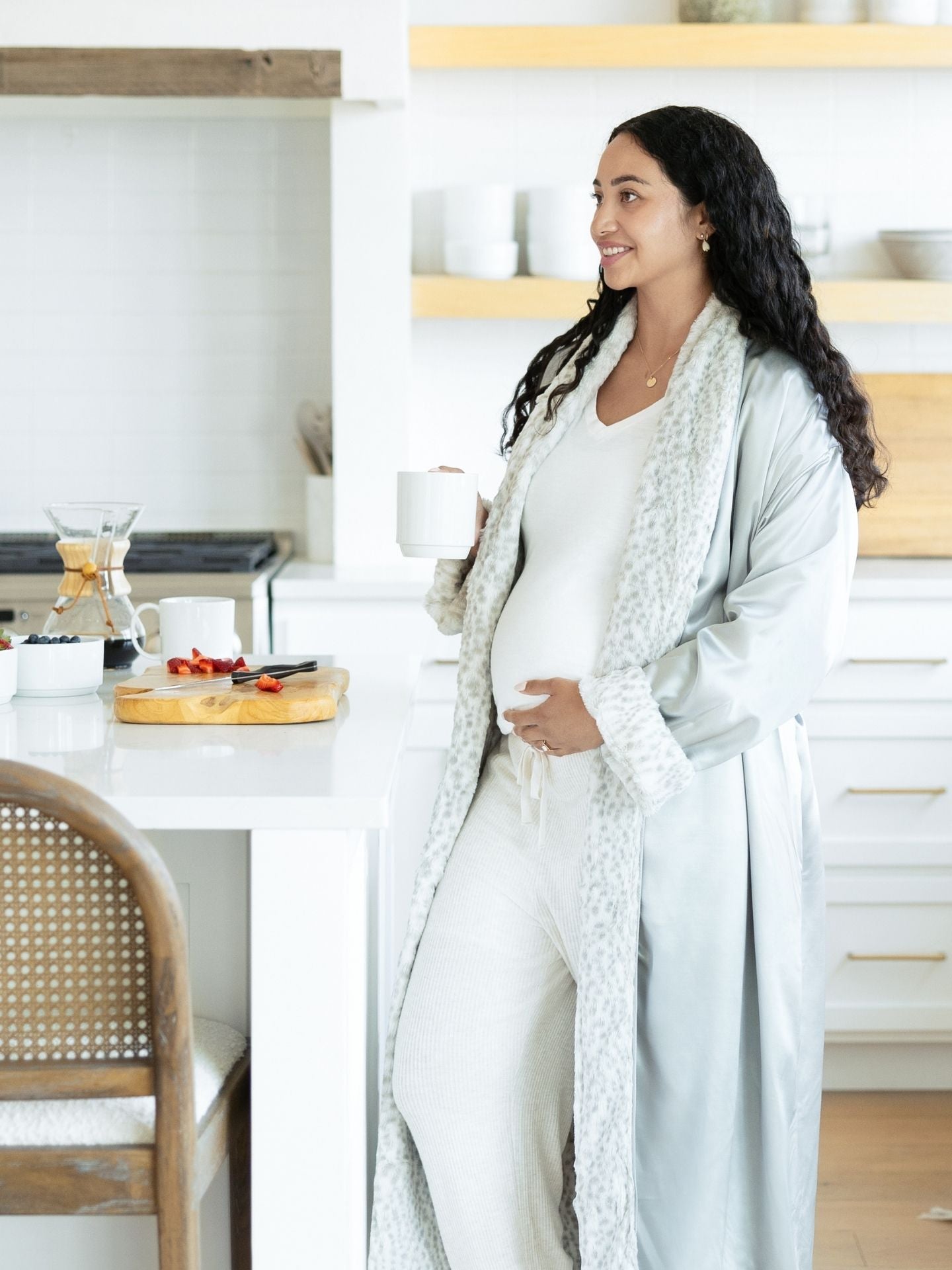 Little Giraffe Luxe™ Satin Snow Leopard Robe