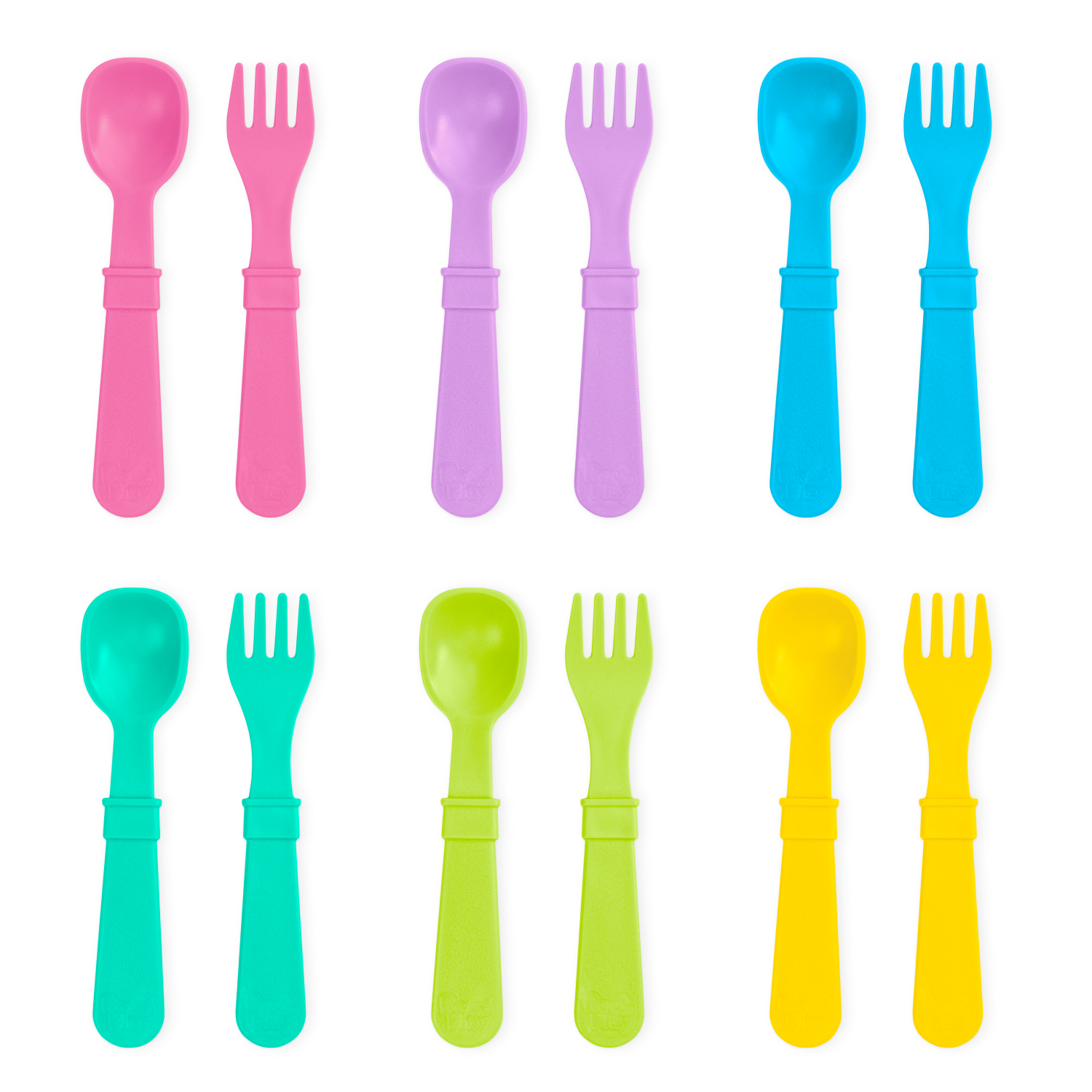 Toddler Utensil Set - Made in the USA from Recycled Milk Jugs - Set of Six