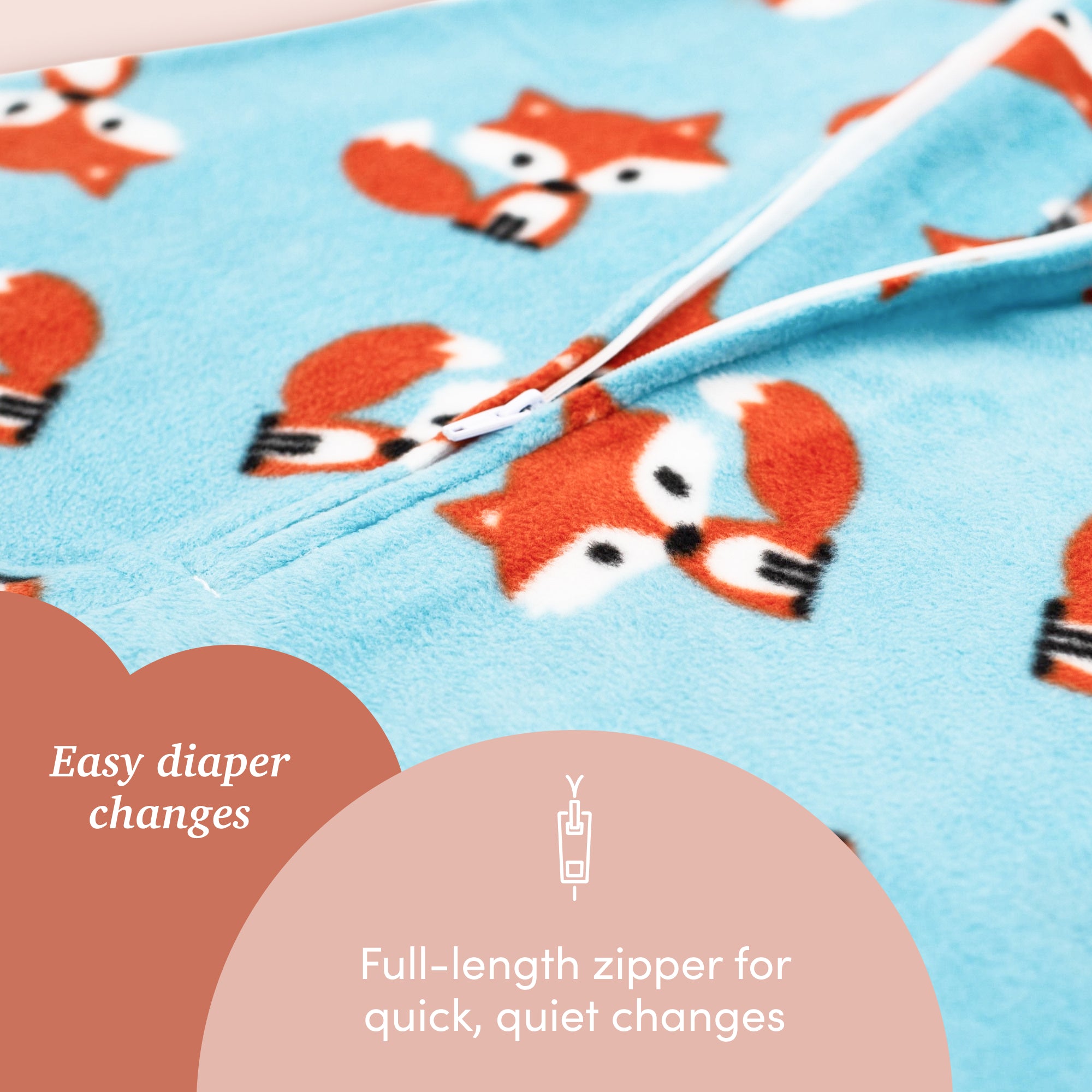 Friendly Fox Zipadee-Zip Swaddle Transition - Fleece