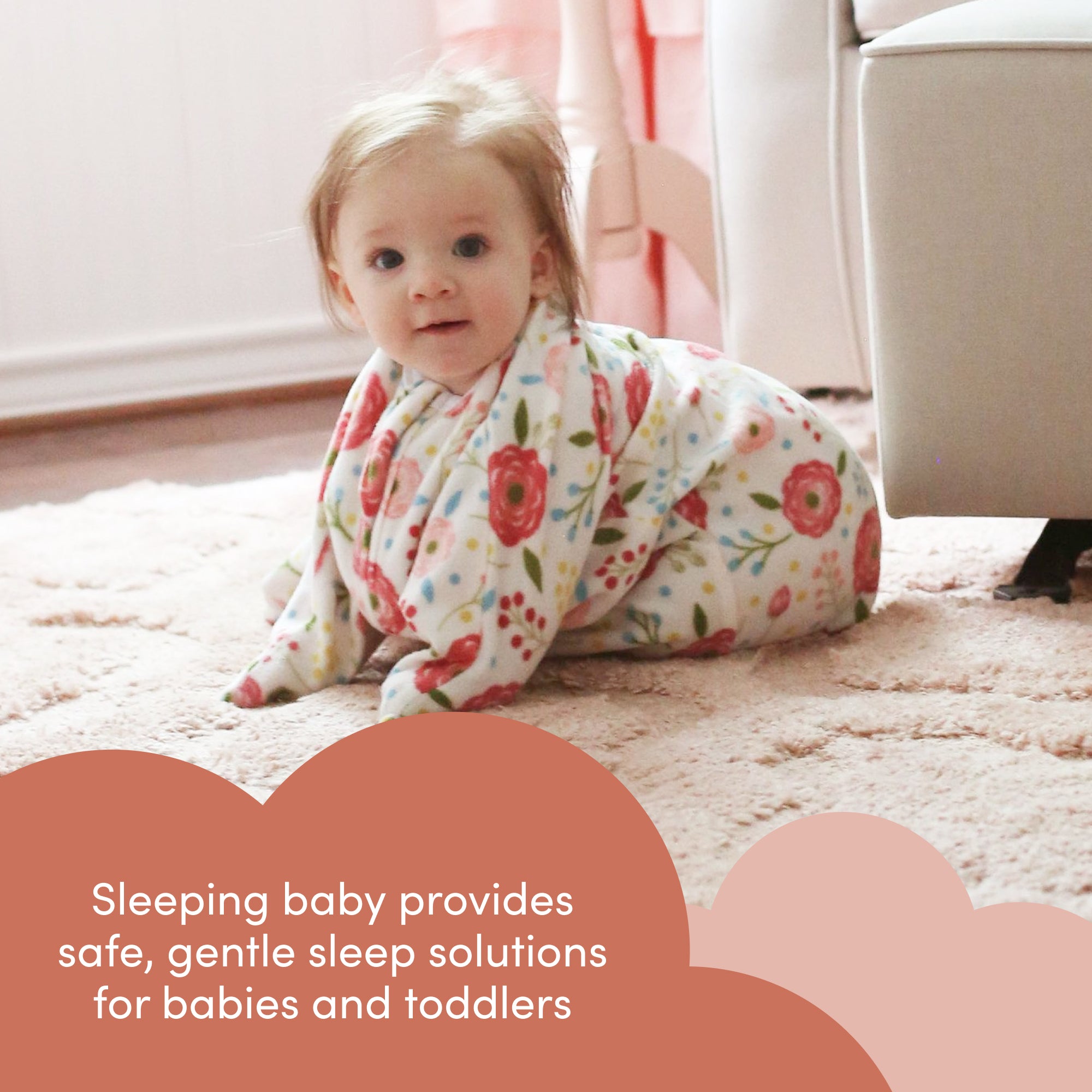 Sleeping Baby Pink Poppy Zipadee-Zip Swaddle Transition - Fleece