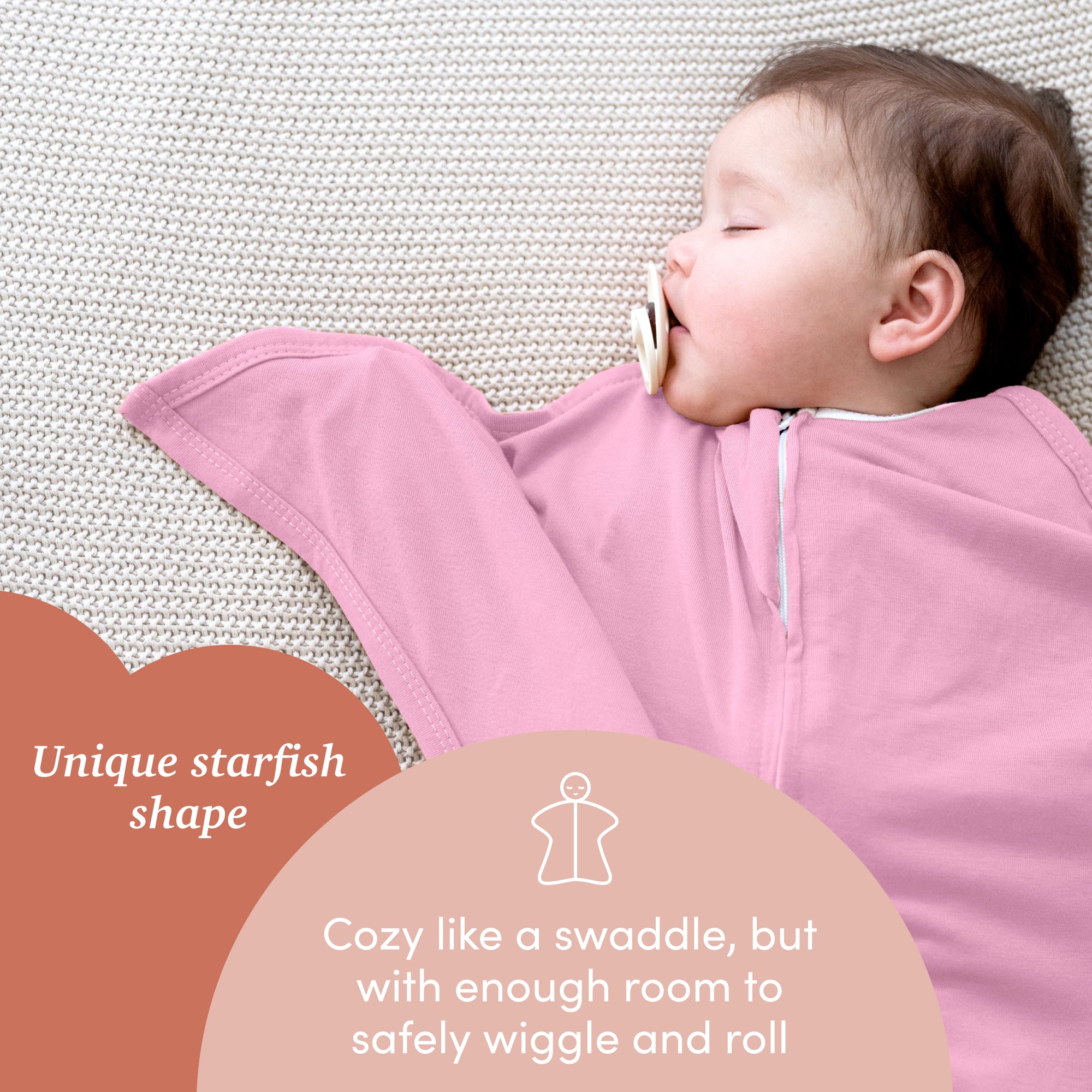 Classic Rose Pink Zipadee-Zip Swaddle Transition