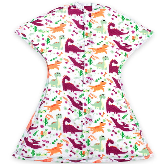 Sleeping Baby Zipadee Zip Swaddle Transition Baby Sleepsuit Pink Dino