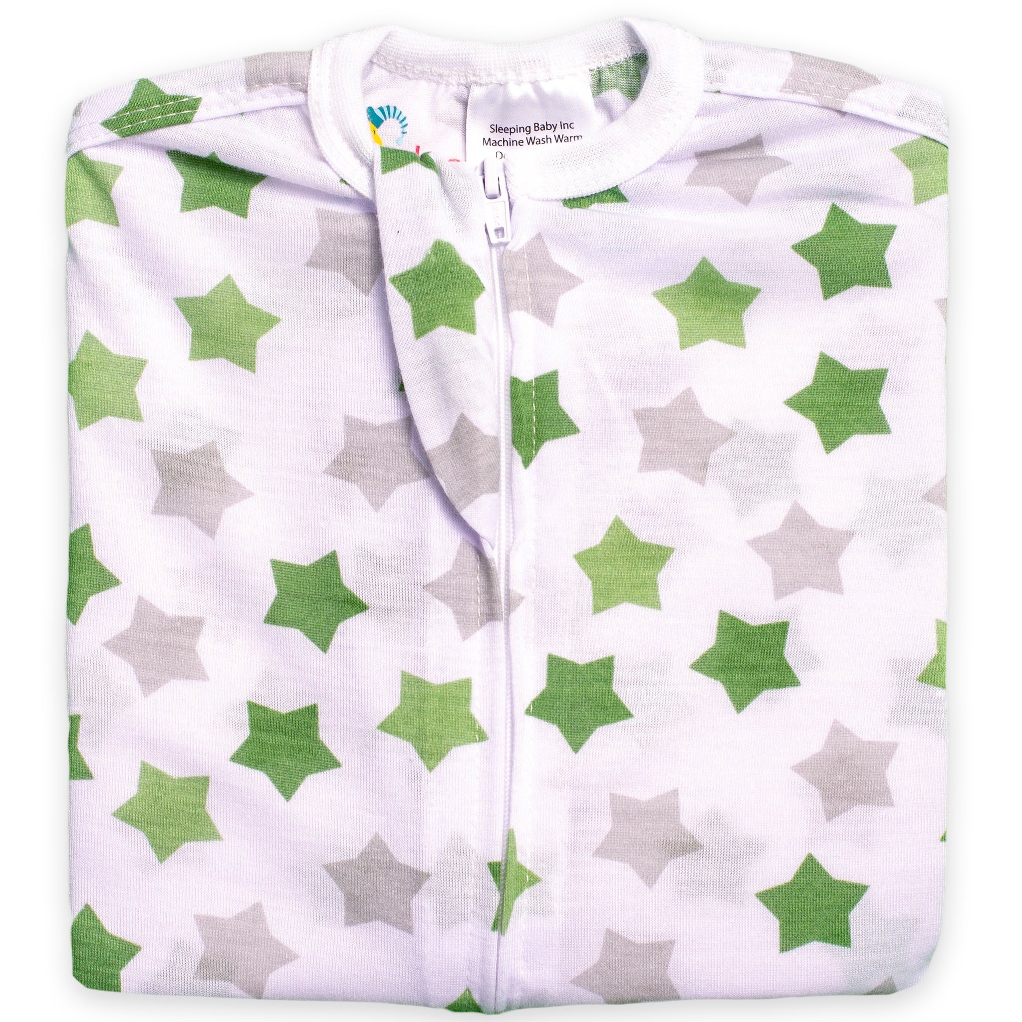 Sleeping Baby Zipadee Zip Swaddle Transition Baby Sleepsuit Starry Greens