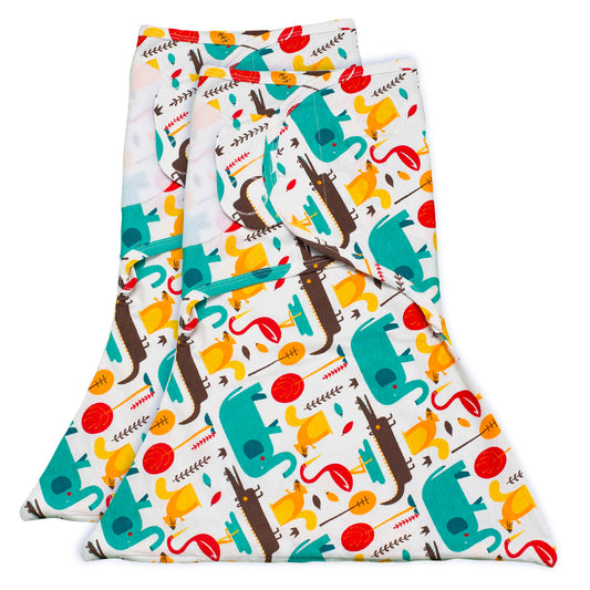 Sleeping Baby Zippy Swaddle safe sleep cotton swaddle Modern Animals Bundle