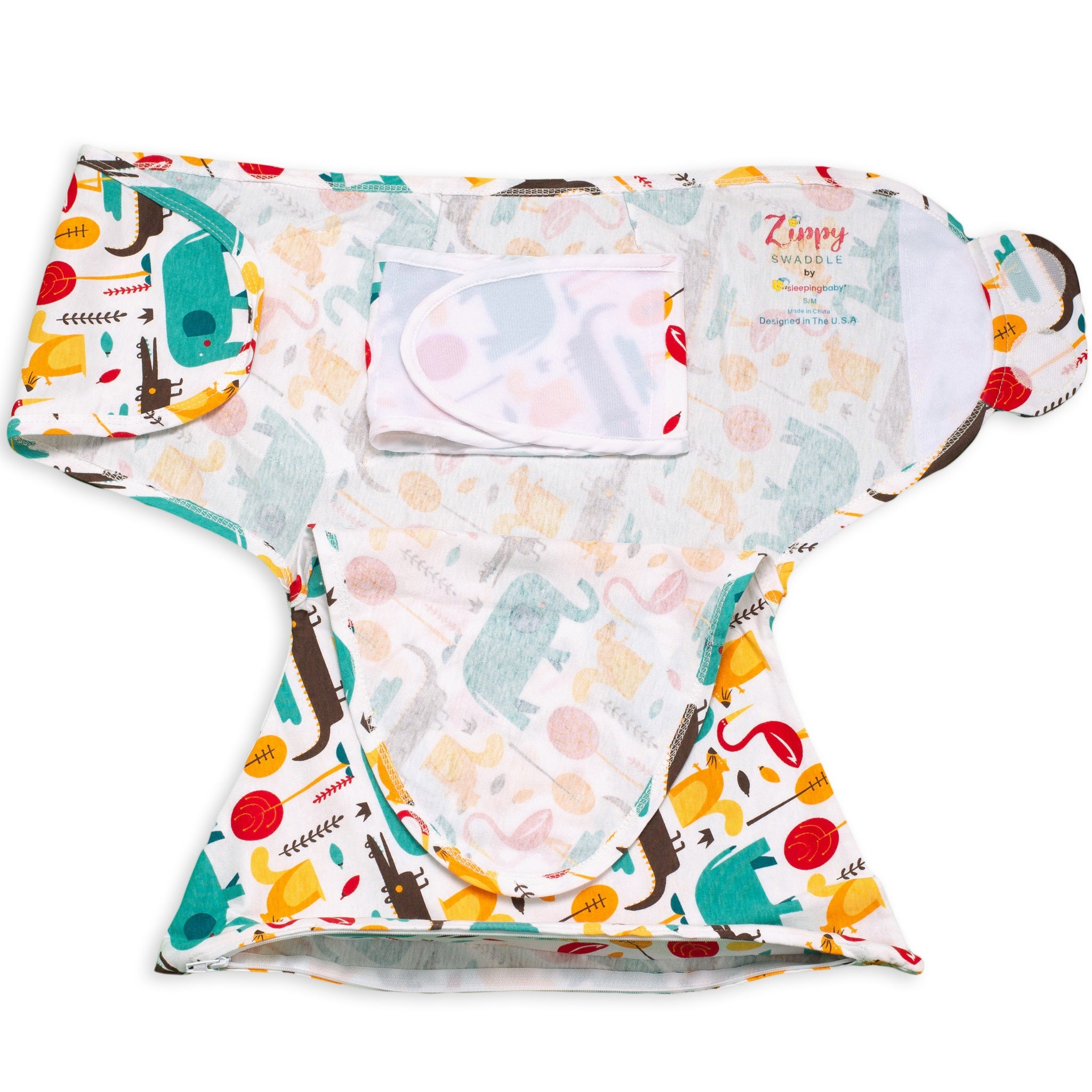 Sleeping Baby Zippy Swaddle safe sleep cotton swaddle Modern Animals Bundle